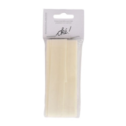 SACHET DE 6 / RUBAN BIAIS 2 CM. X 4 M. NATUREL